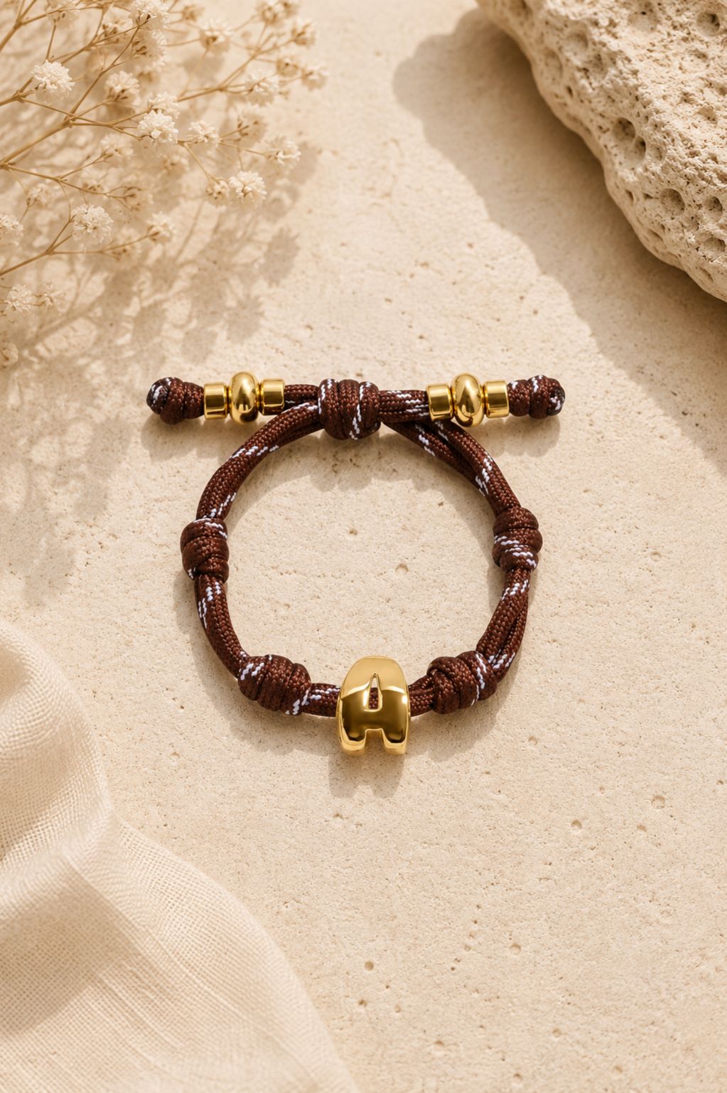 Pulsera Ajustable Letter Charm