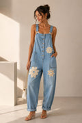 Daisy Bloom Denim Overalls