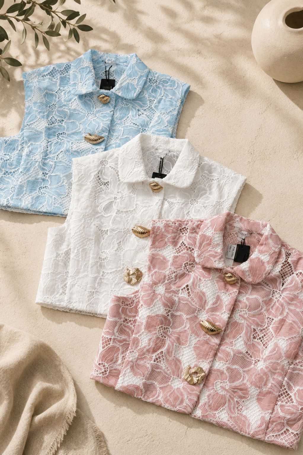 Golden Bloom Lace Top