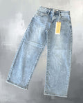 Risen Barell Light Wash Wide Leg Denim Jeans