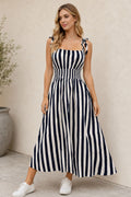 Nautical Charm Striped Midi Dress