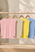 Pastel Cable Knit Sweater Vest