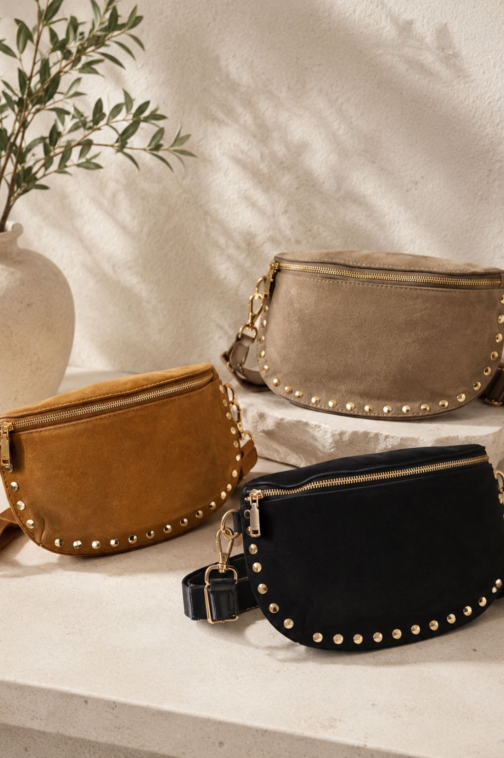 Studded Suede Belt Bag