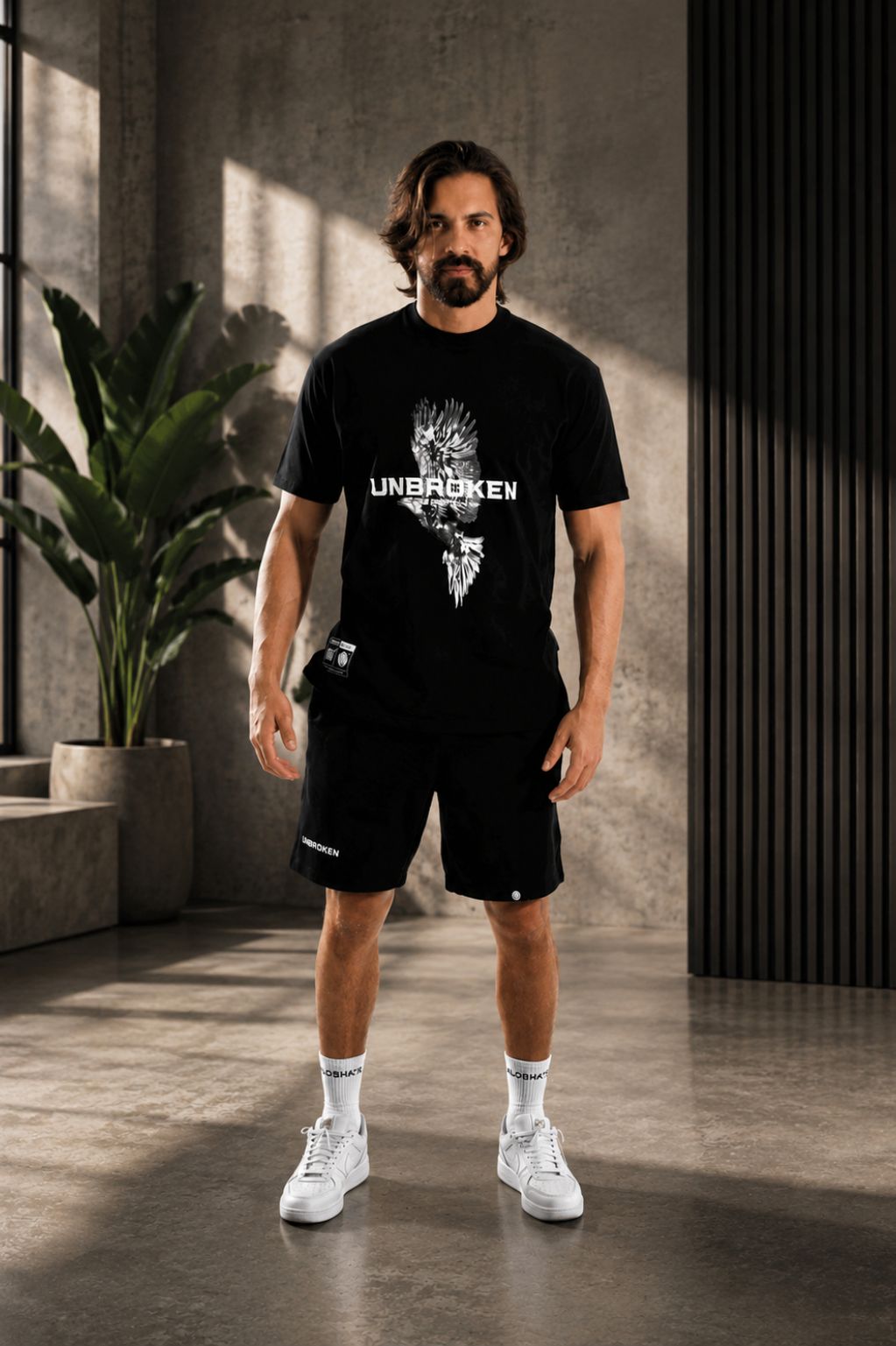 UNBROKEN Graphic Tee for Men – Black Streetwear T-Shirt
